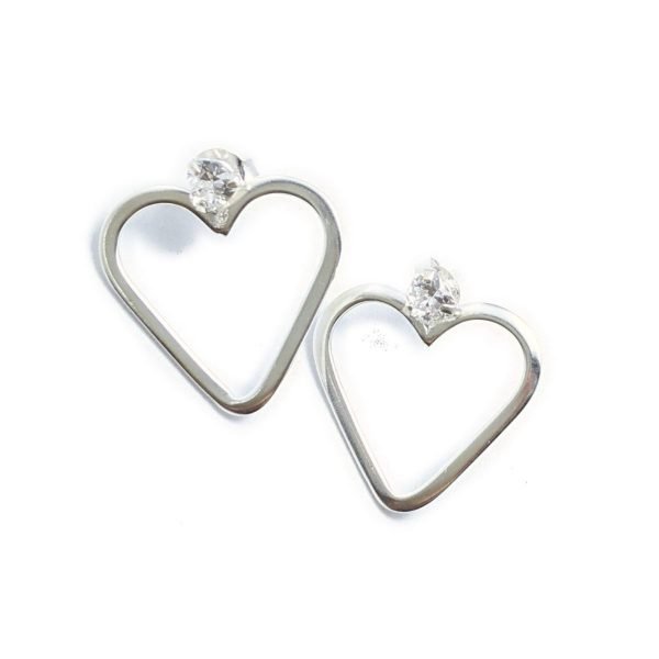 Aros corazon calado con cristral 18mm