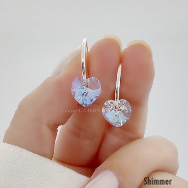 aros cubanos cristal swarovski corazon