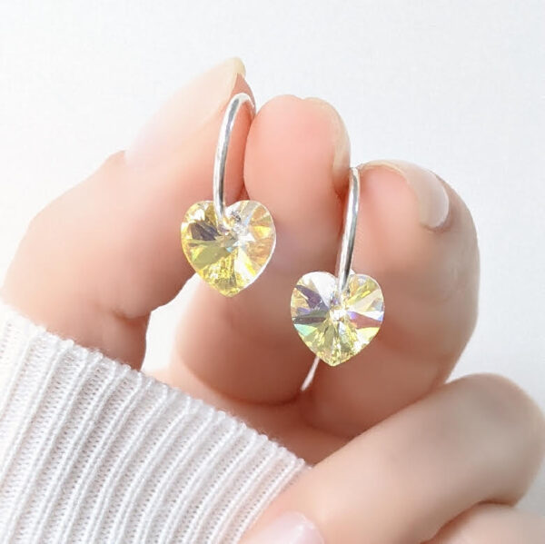 Aros Cristal Swarovski corazon cubanos