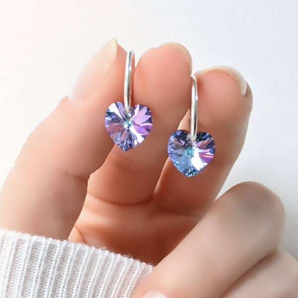 Aros Cristal Swarovski corazon cubanos
