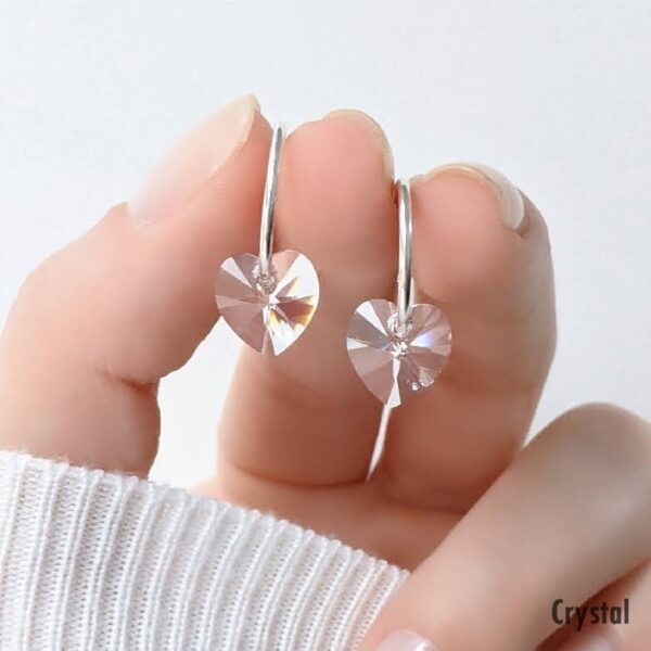 aros cubanos cristal swarovski corazon