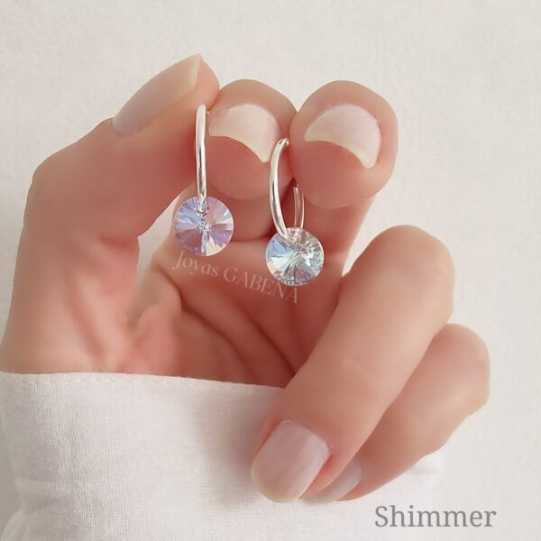aros cristal rivoli cubanos plata 925 shimmer