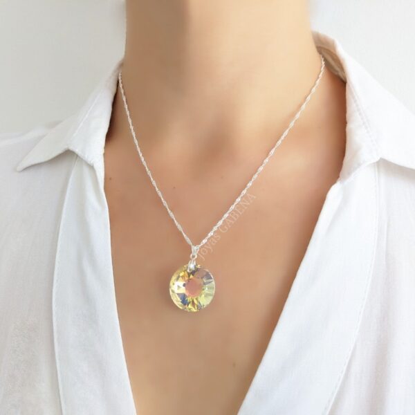collar cristal sol 20mm plata 925