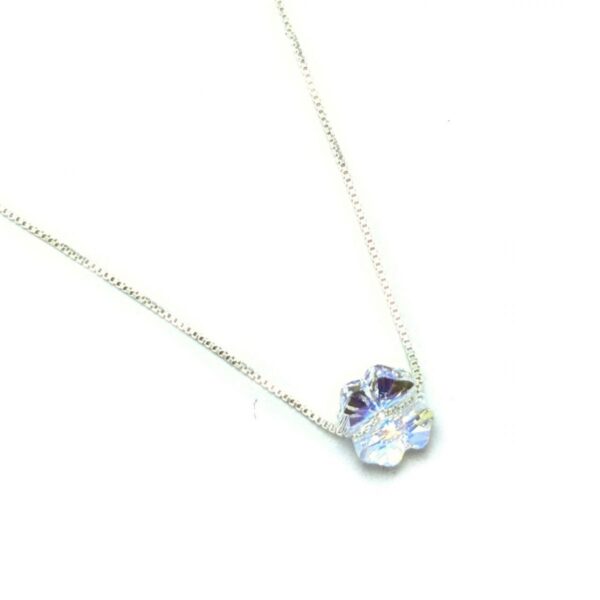 Collar Swarovski trebol pasante con cadena veneciana de 45cm