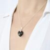 Conjunto Cristal Swarovski Corazón 14 y 10 Plata 925 silver night