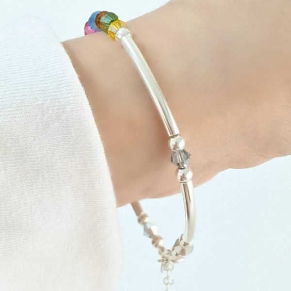 Pulsera tubos, piedras y bolitas
