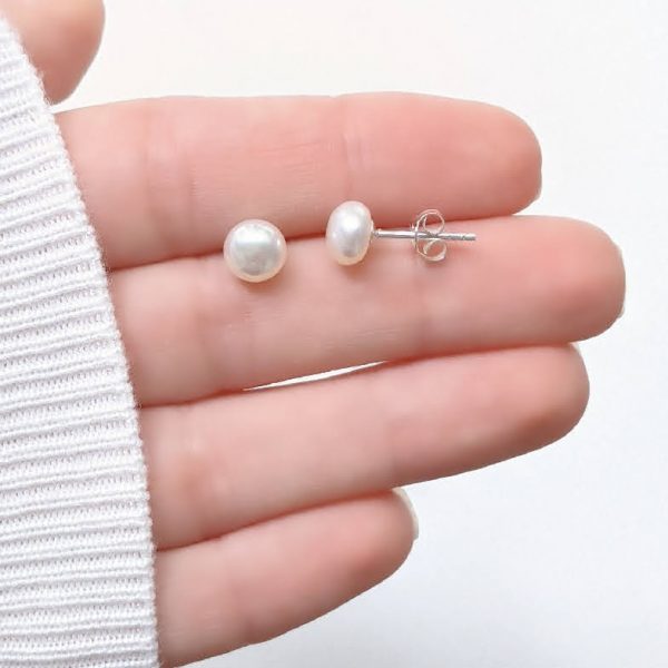 Aros Perla Cultivada de Rio 7mm Plata 925