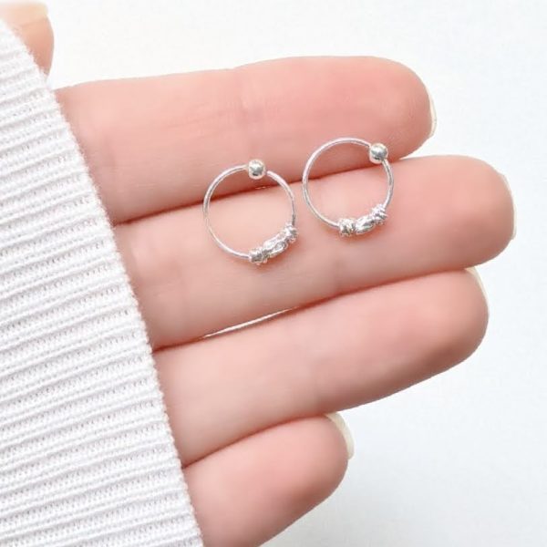 Aros Argollas Bali 11mm Plata 925