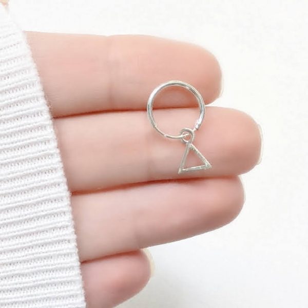 Aro Argolla Solitario Triangulo Plata 925