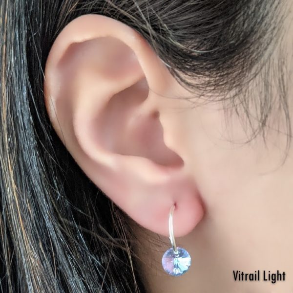 Aros Cristal Swarovski Cubanos Rivoli Plata 925