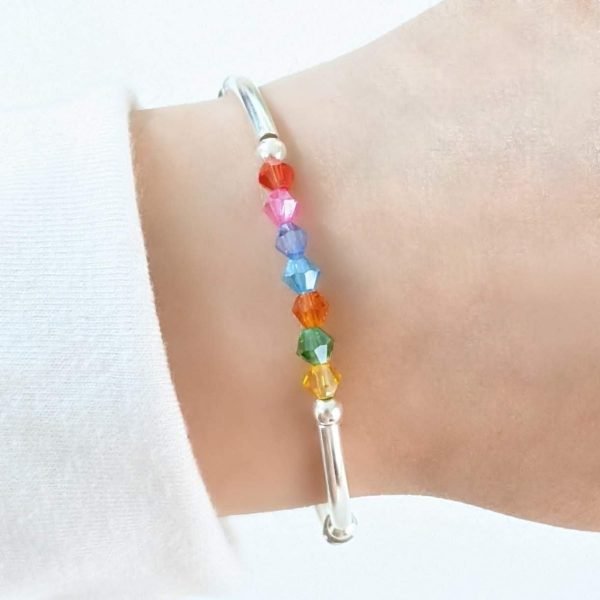 Pulsera tubos, piedras y bolitas