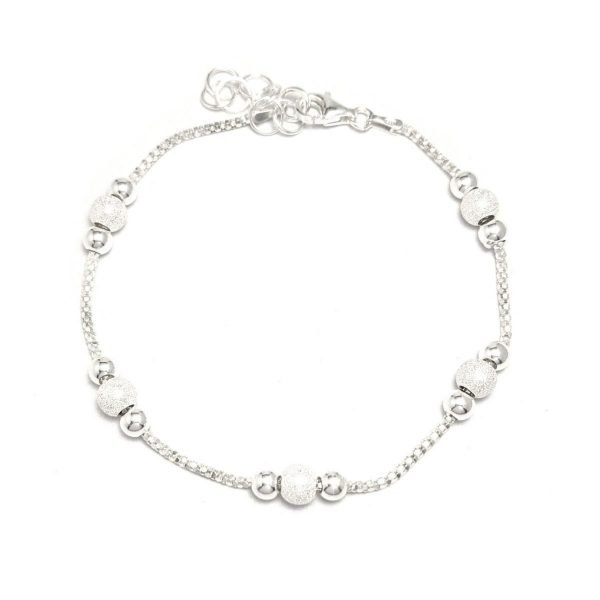 Pulsera bolitas lisas y arenadas trio