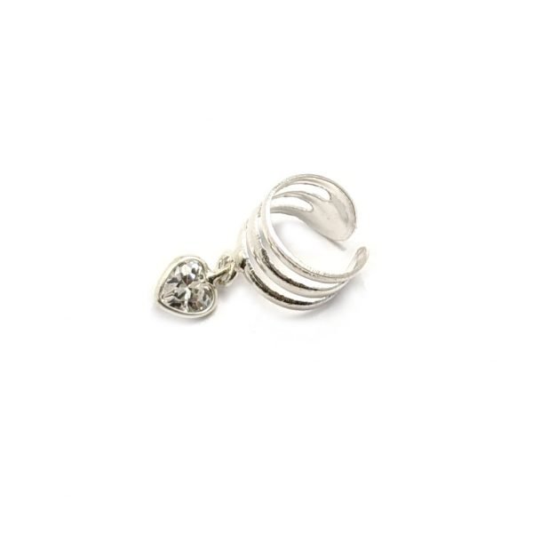 Aro Cuff Corazon Cubic Plata 925