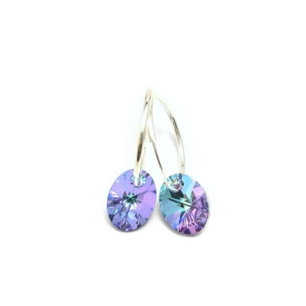 Aros Cristal Swarovski cubanos ovalo 10mm