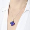Collar Swarovski cruz del equilibrio heliotrope