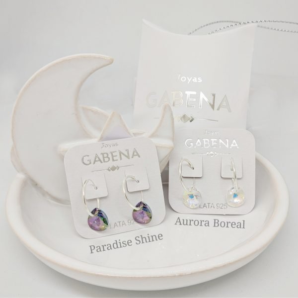 aros cubanos gota cristal swarovski
