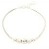 pulsera bolitas lisas y arenadas plata