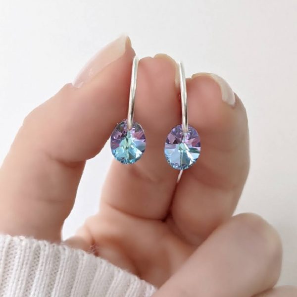 Aros Cristal Swarovski corazon cubanos rose