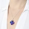 Collar Swarovski cruz del equilibrio heliotrope