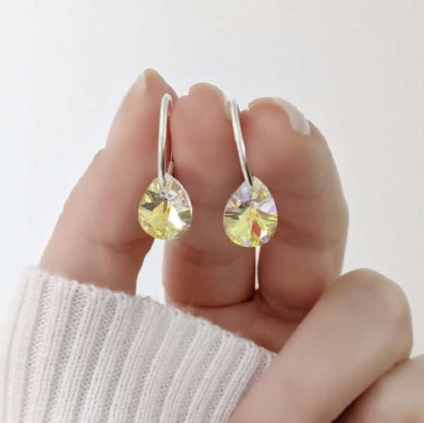 Aros Cristal Swarovski cubanos gota