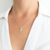 Collar Letra Inicial c Chica Plata 925 2