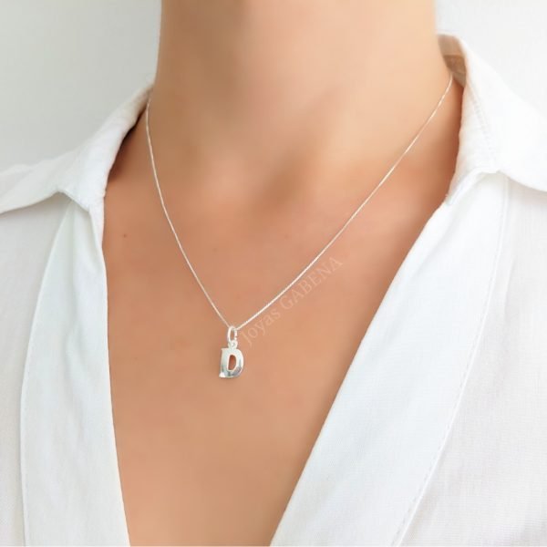 Collar Letra Inicial d Chica Plata 925 2