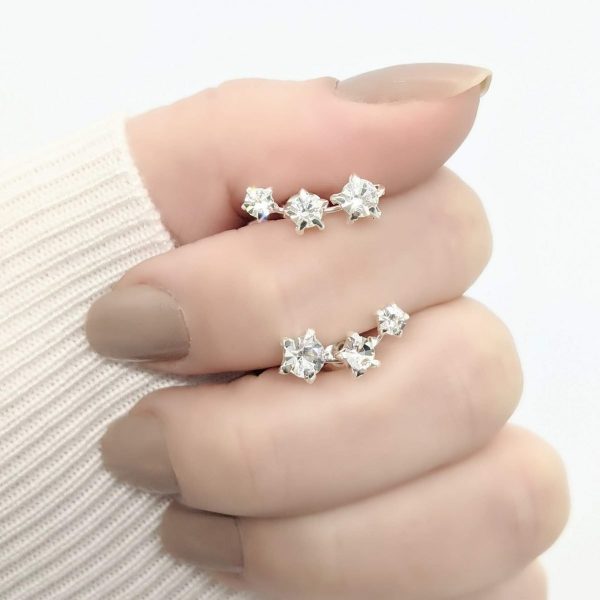Aros tres estrellas cristal