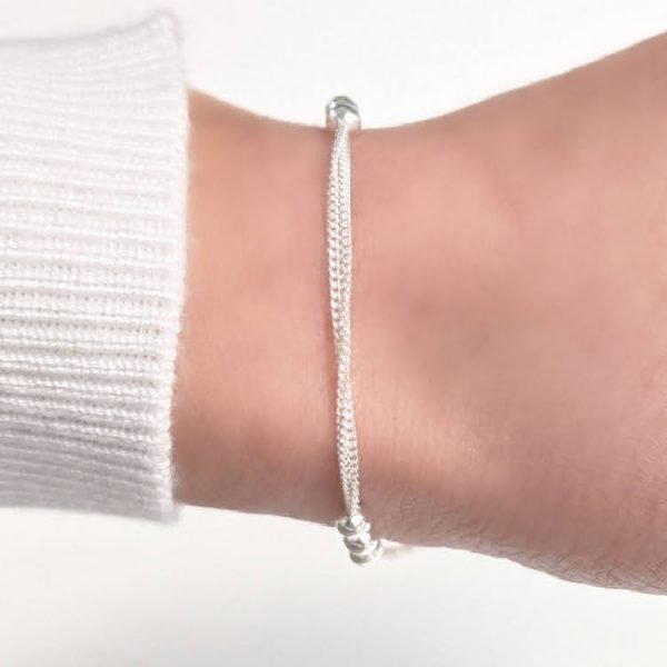 Pulsera doble con bolitas. Madida 18cm con bolitas de 3mm