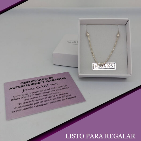 Cadena Doble Cubana Bolitas Ovaladas Plata 925