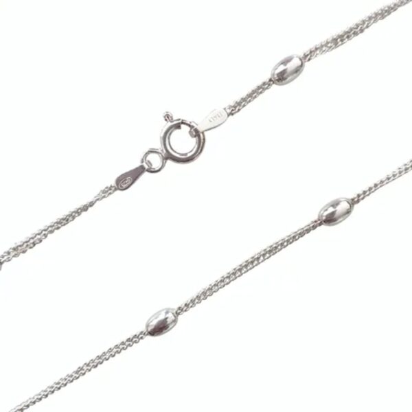 CA-65 Cadena Doble Cubana Bolitas Ovaladas Plata 925