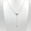 Rosario Con Medalla San Benito 55cm Plata 925