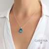 CSW-127 Collar Con Cristal Swarovski Barroco 16mm Plata 925 bermuda blue