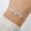 Pulsera Ojos Turco Corazones 16 a 19cm