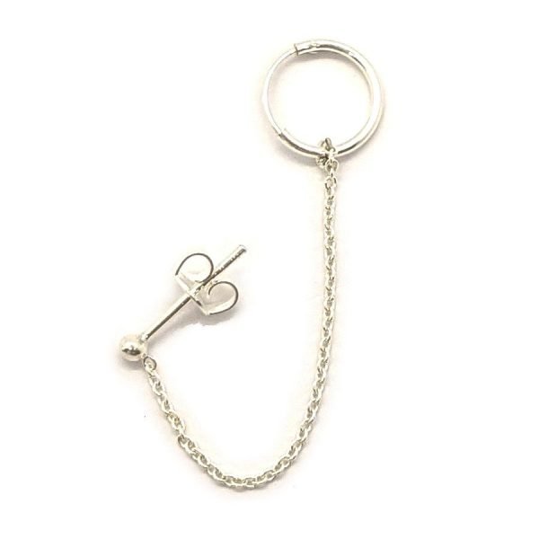 Aro bolita con cadenas y argolla solitario