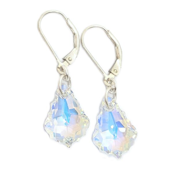 aros cristal swarovski barroco plata