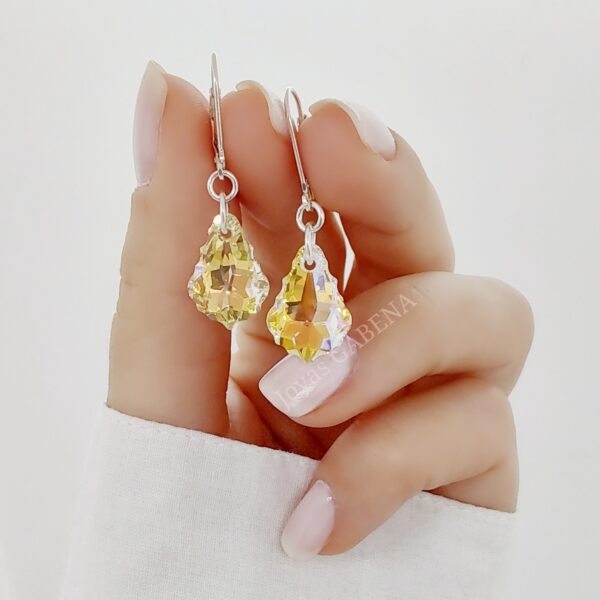 aros cristal swarovski barroco plata