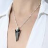collar swarovski pendulo spike silver night 28mm