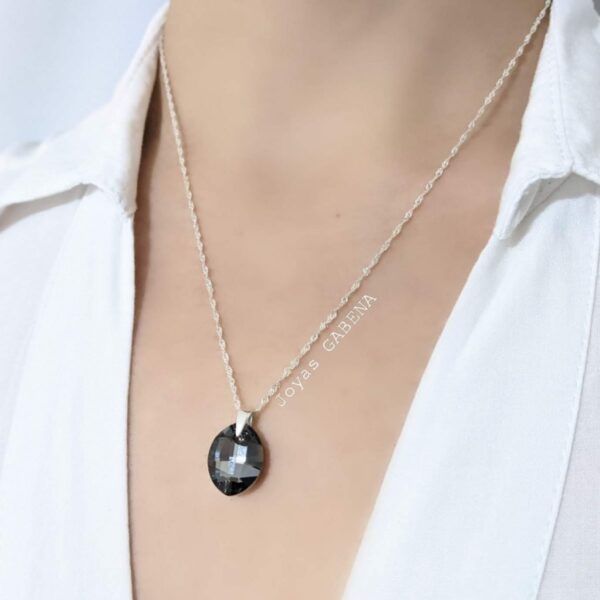collar swarovski pure leaf silver night 16