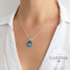 CSW-127 Collar Con Cristal Barroco 16mm Plata 925 bermuda blue