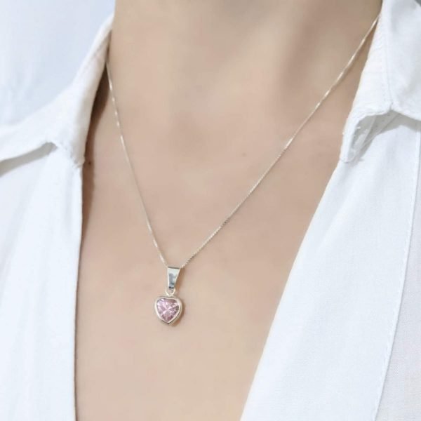 Collar corazón cristal Rosa