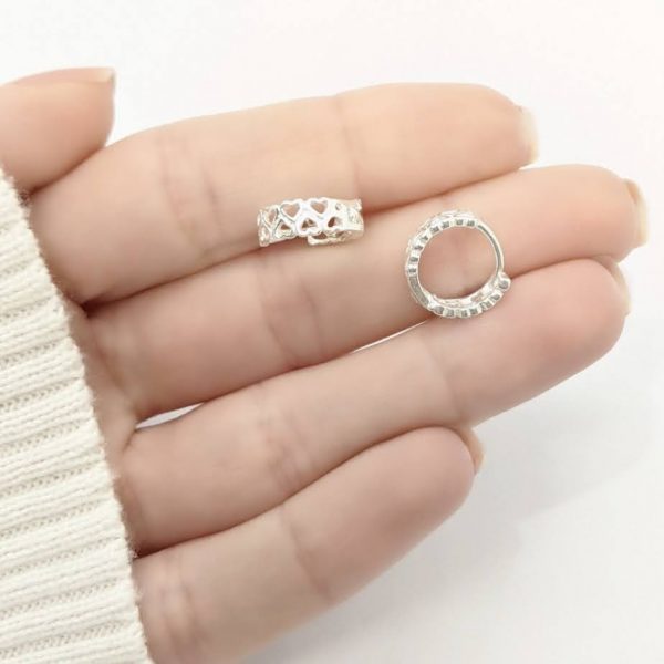 Aros Cubanos Corazones Calados Doble