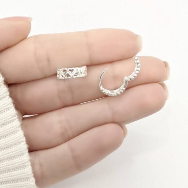 Aros Cubanos Corazones Calados Doble