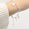 Pulsera Espejo Medalla Milagrosa Y Cruces Plata 925