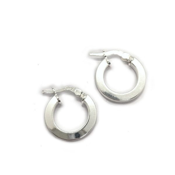 Aros cubanos planos plata italiana