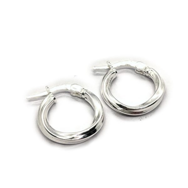 Aros Cubanos Tramados chicos Plata 925 2