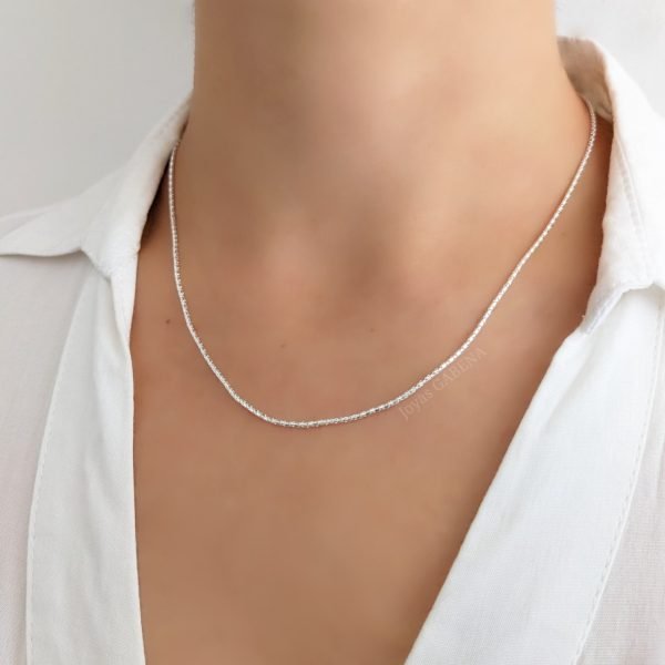 cadena veneciana diamantada plata 925 45cm
