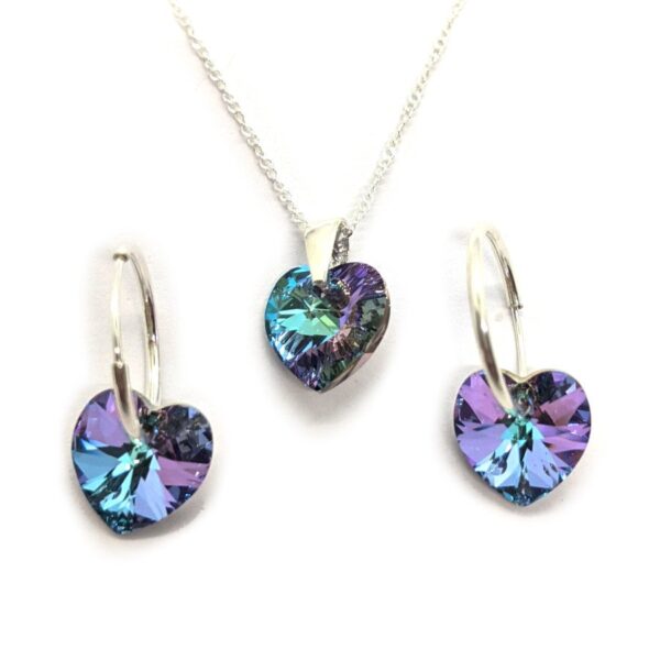 Conjunto Cristal Swarovski Corazón cubanos vitrail light