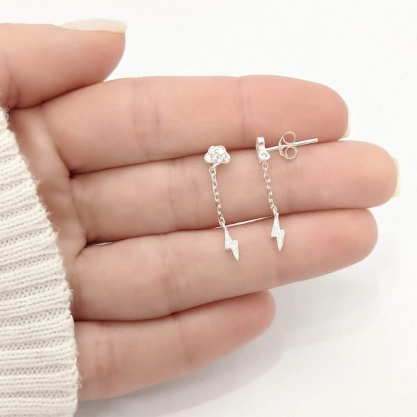 Aros cristal nube y rayo
