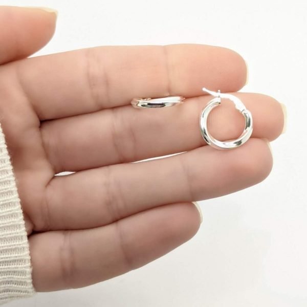 Aros Cubanos Tramados chicos Plata 925 2