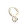 Aro argolla corazon cristales